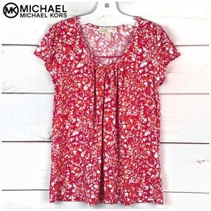 Michael by Michael Kors Batik Pink Orange top Sm